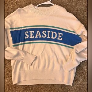 Women's Cream and Blue “Seaside” Sweater